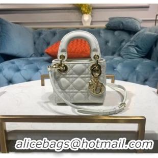 Top Quality MICRO LADY DIOR BAG Scarlet Cannage Lambskin S0856O white&gold