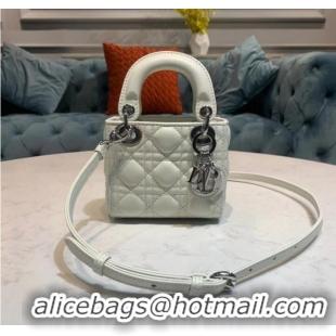 Promotional MICRO LADY DIOR BAG Scarlet Cannage Lambskin S0856O white&silver