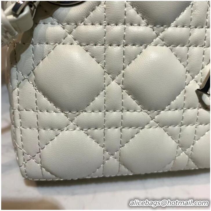 Promotional MICRO LADY DIOR BAG Scarlet Cannage Lambskin S0856O white&silver