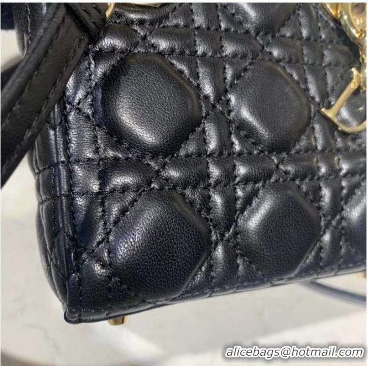 Buy Cheapest MICRO LADY DIOR BAG Black Cannage Lambskin S0856ON