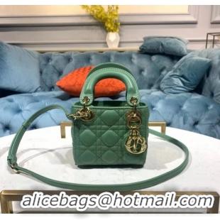 Reasonable Price MICRO LADY DIOR BAG Scarlet Cannage Lambskin S0856O green