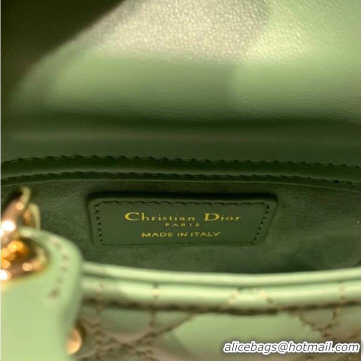 Reasonable Price MICRO LADY DIOR BAG Scarlet Cannage Lambskin S0856O green