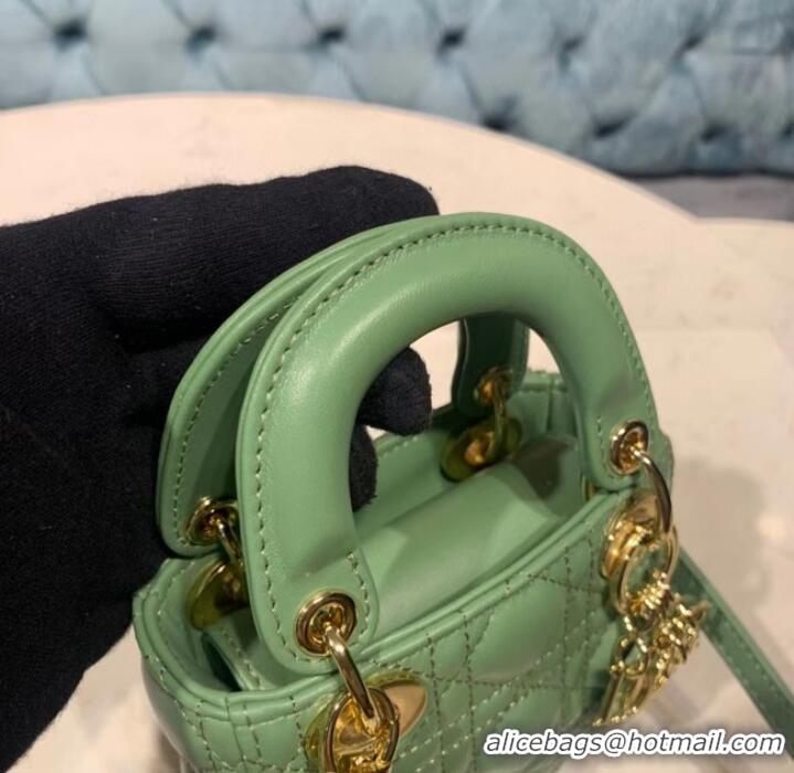 Reasonable Price MICRO LADY DIOR BAG Scarlet Cannage Lambskin S0856O green