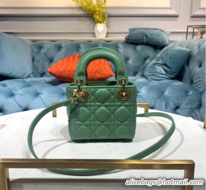 Reasonable Price MICRO LADY DIOR BAG Scarlet Cannage Lambskin S0856O green