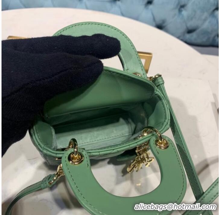 Reasonable Price MICRO LADY DIOR BAG Scarlet Cannage Lambskin S0856O green