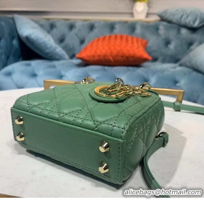 Reasonable Price MICRO LADY DIOR BAG Scarlet Cannage Lambskin S0856O green