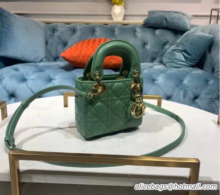 Reasonable Price MICRO LADY DIOR BAG Scarlet Cannage Lambskin S0856O green