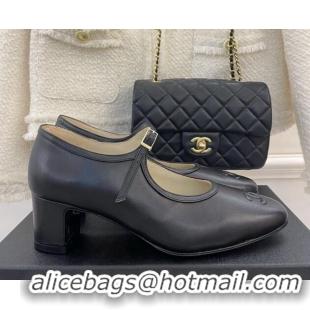 Trendy Design Chanel Lambskin Mary Janes Pumps Black 1103111