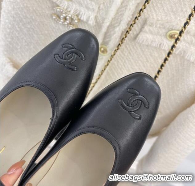 Trendy Design Chanel Lambskin Mary Janes Pumps Black 1103111