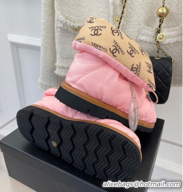 Unique Style Chanel Fabric Pillow Ankle Boots Pink 112817