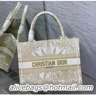 Good Product SMALL DIOR BOOK TOTE Dior Reve dInfini Embroidery with Gold-Tone Metallic Thread M1265ZR