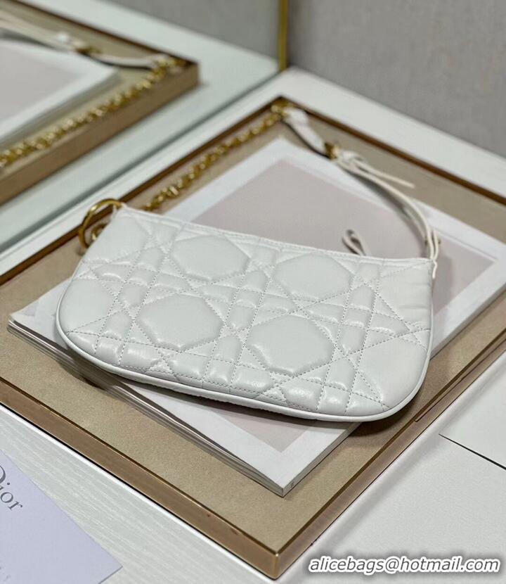 Promotional Unique Grade MINI DIOR CARO TULIP BAG Latte Quilted Macrocannage Calfskin S5139BF