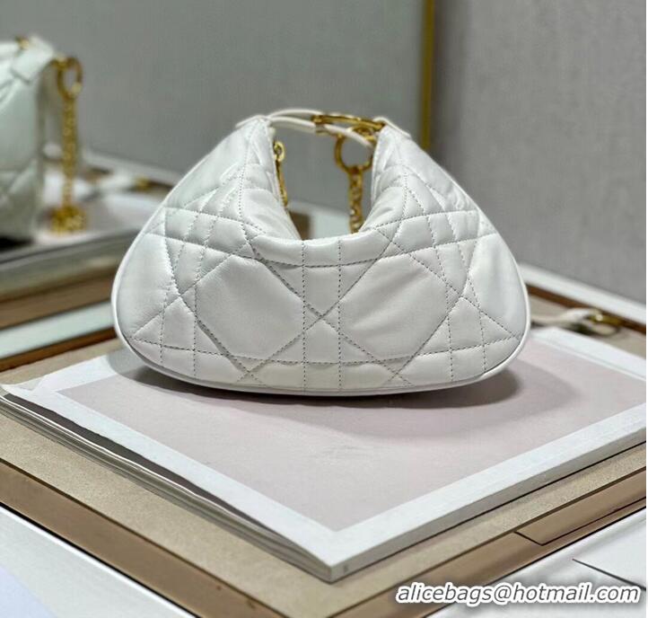 Promotional Unique Grade MINI DIOR CARO TULIP BAG Latte Quilted Macrocannage Calfskin S5139BF