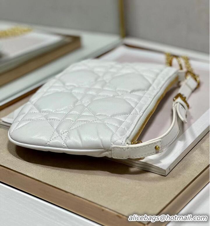 Promotional Unique Grade MINI DIOR CARO TULIP BAG Latte Quilted Macrocannage Calfskin S5139BF