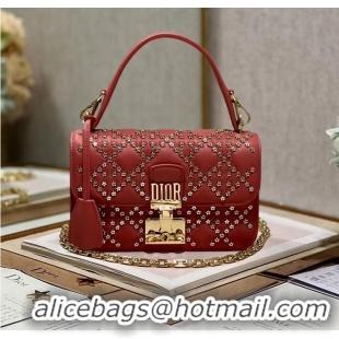 Good Quality DIOR BAG Lucky Star Cannage Lambskin C2628 red