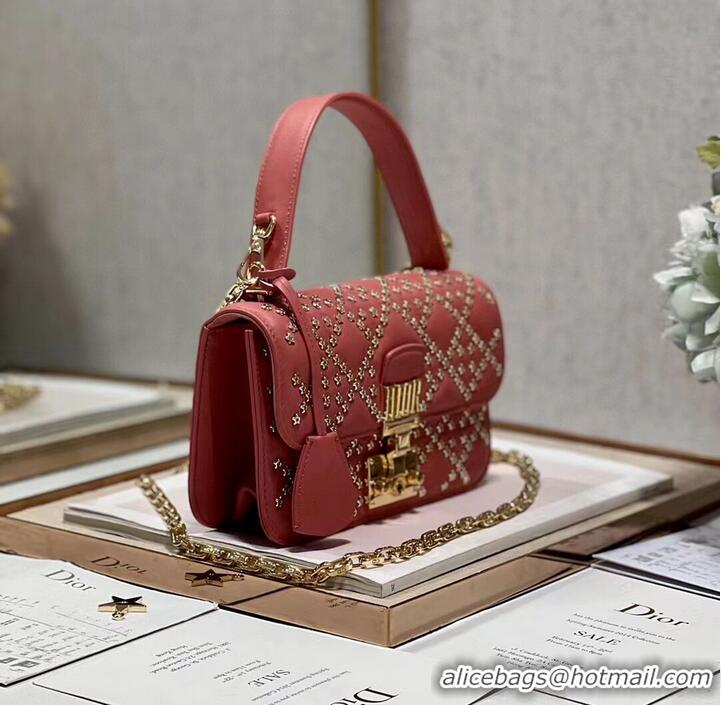 Good Quality DIOR BAG Lucky Star Cannage Lambskin C2628 red