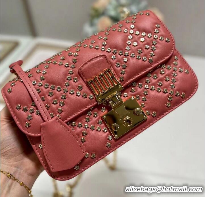 Good Quality DIOR BAG Lucky Star Cannage Lambskin C2628 red