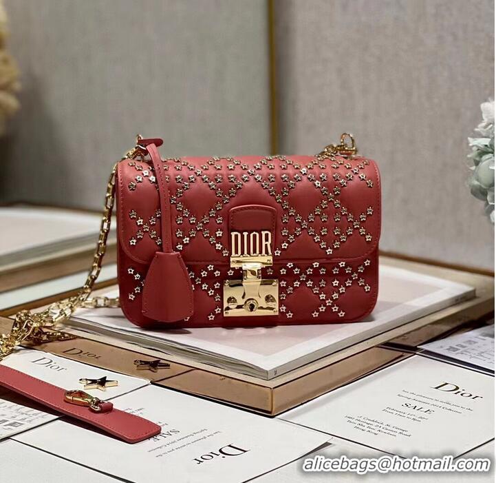 Good Quality DIOR BAG Lucky Star Cannage Lambskin C2628 red