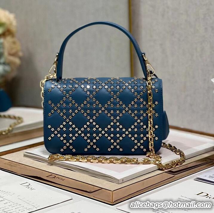 Good Product DIOR BAG Lucky Star Cannage Lambskin C2628 blue