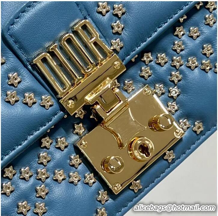 Good Product DIOR BAG Lucky Star Cannage Lambskin C2628 blue