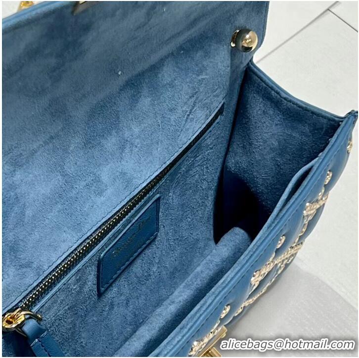 Good Product DIOR BAG Lucky Star Cannage Lambskin C2628 blue