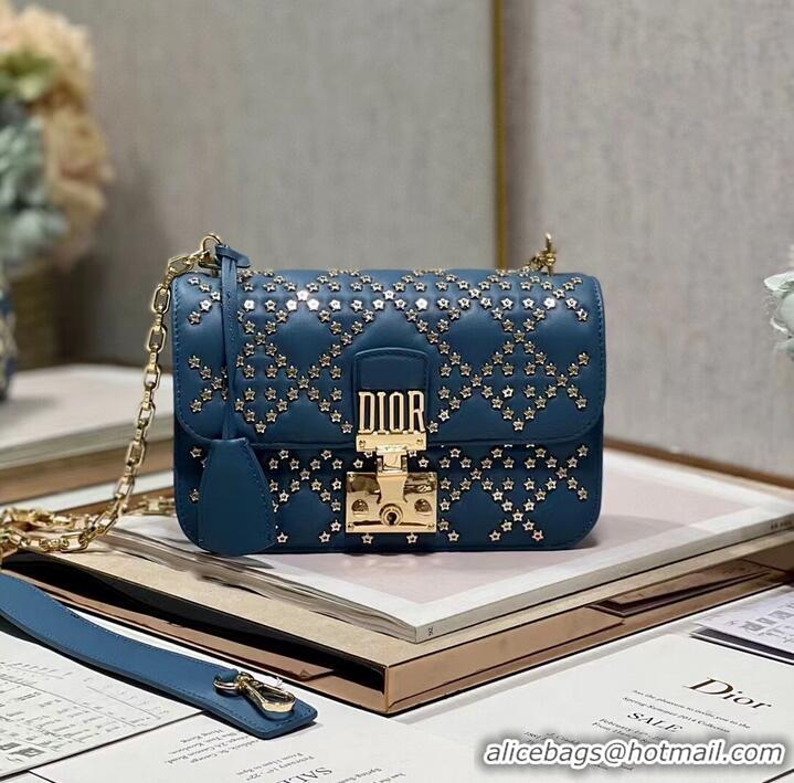 Good Product DIOR BAG Lucky Star Cannage Lambskin C2628 blue