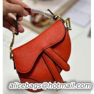 Top Quality DIOR MICRO SADDLE BAG Antique Goatskin S5685CC orange