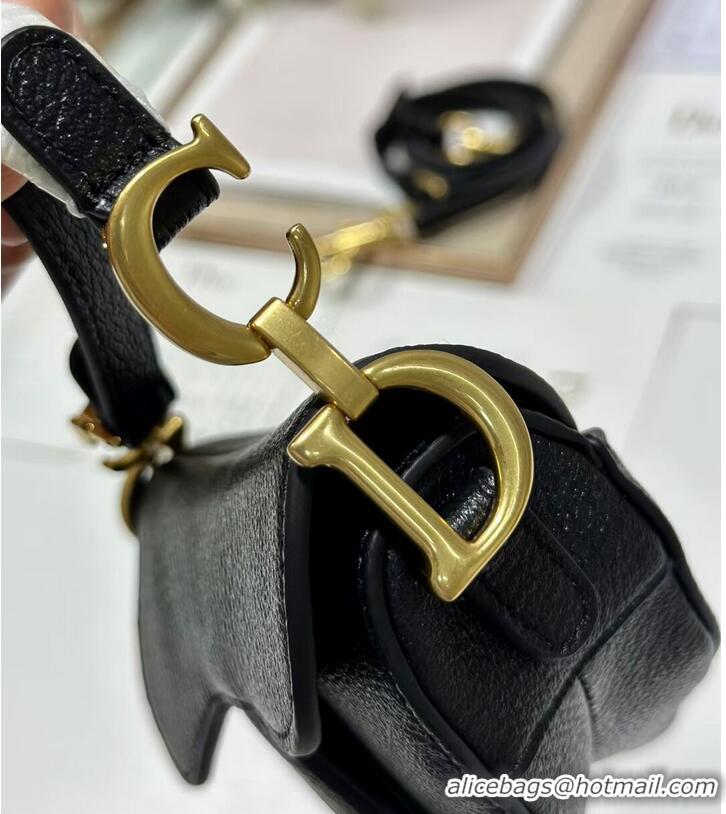 Super Quality DIOR MICRO SADDLE BAG Antique Goatskin S5685CC black