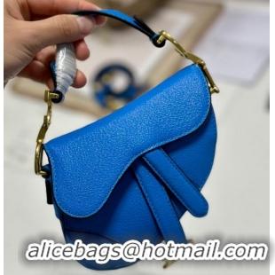 Trendy Design DIOR MICRO SADDLE BAG Antique Goatskin S5685CC blue