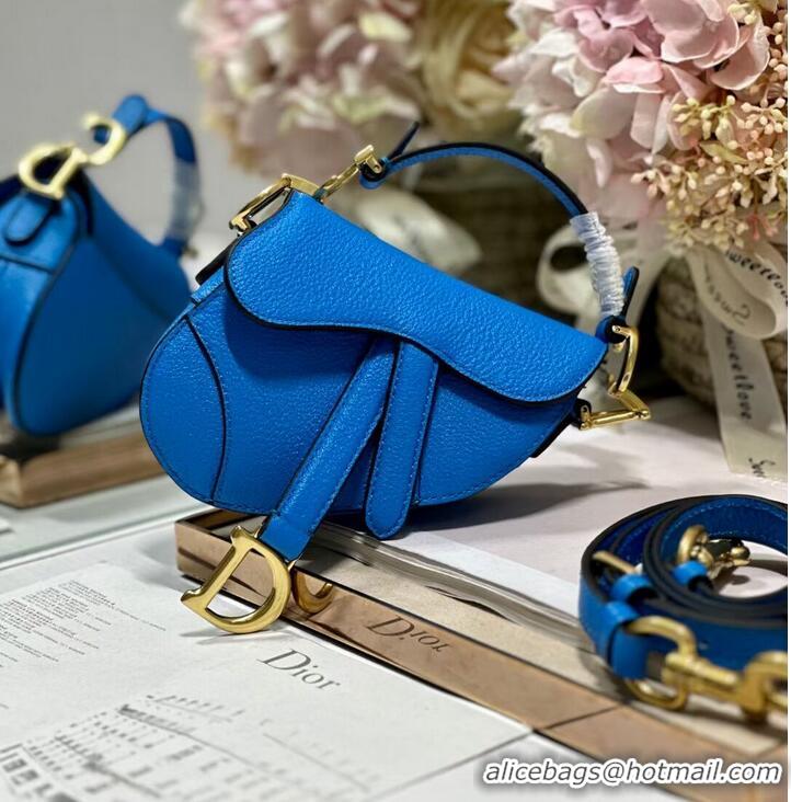 Trendy Design DIOR MICRO SADDLE BAG Antique Goatskin S5685CC blue