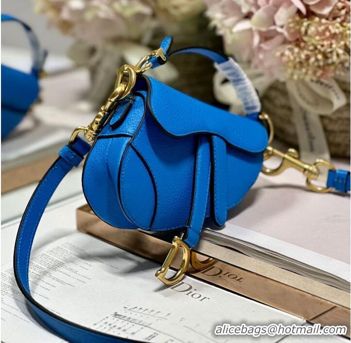 Trendy Design DIOR MICRO SADDLE BAG Antique Goatskin S5685CC blue