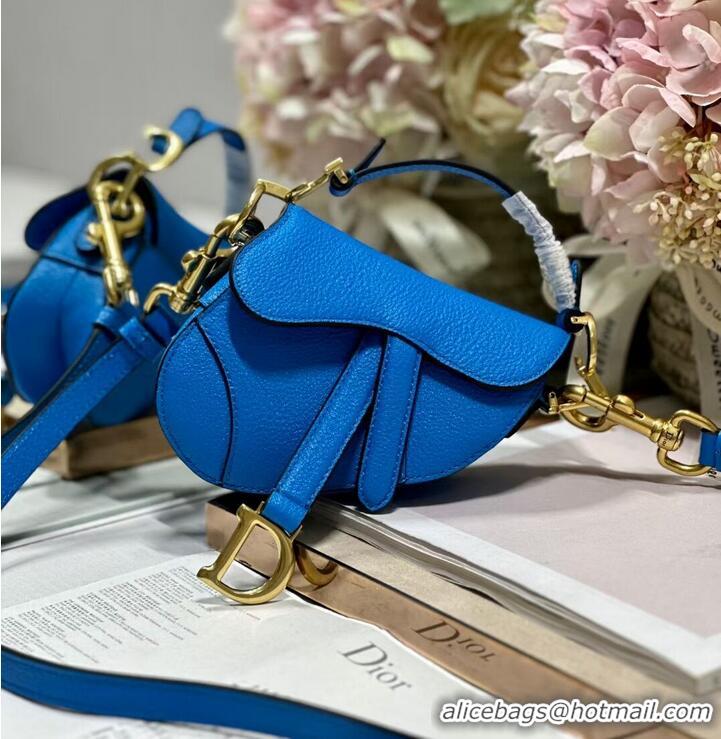 Trendy Design DIOR MICRO SADDLE BAG Antique Goatskin S5685CC blue