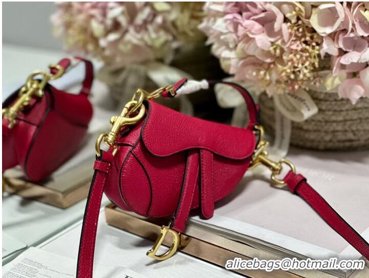 Promotional DIOR MICRO SADDLE BAG Antique Goatskin S5685CC red