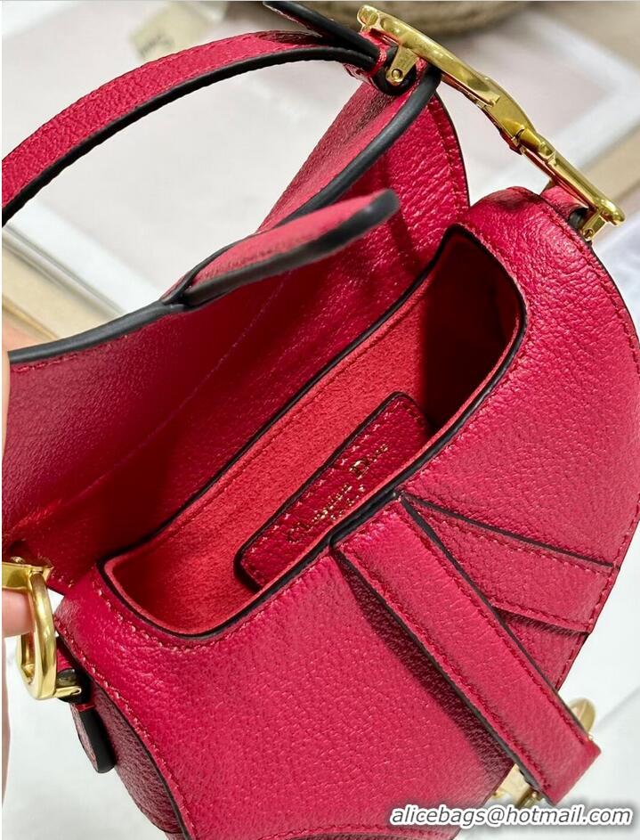 Promotional DIOR MICRO SADDLE BAG Antique Goatskin S5685CC red