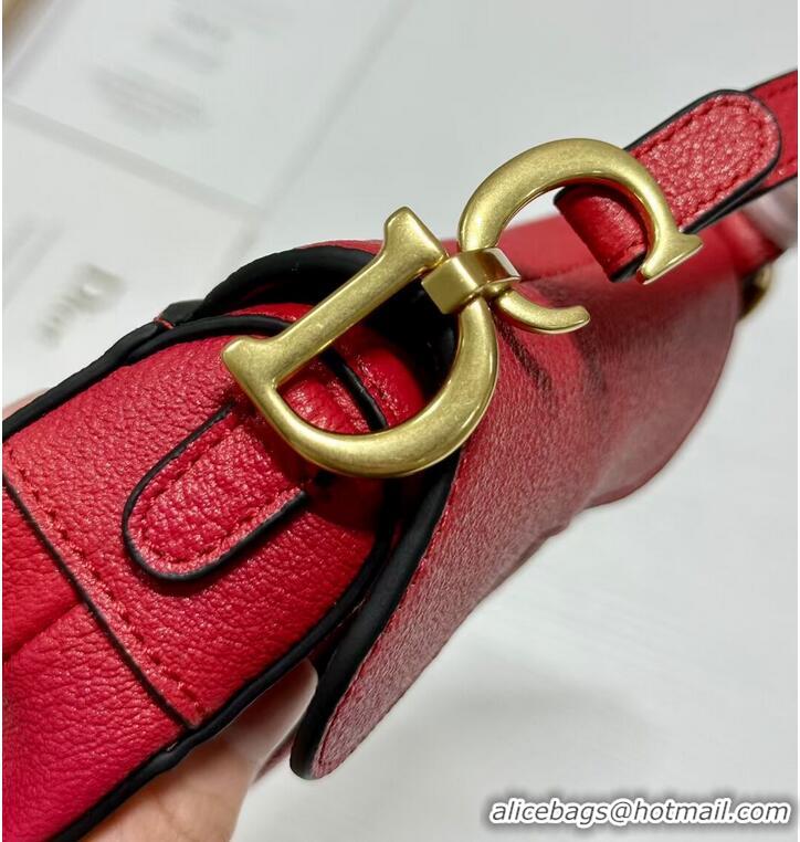 Promotional DIOR MICRO SADDLE BAG Antique Goatskin S5685CC red