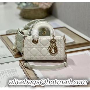 Top Quality MINI DIOR LADY D-JOY BAG Cannage Lambskin M0540ONG white