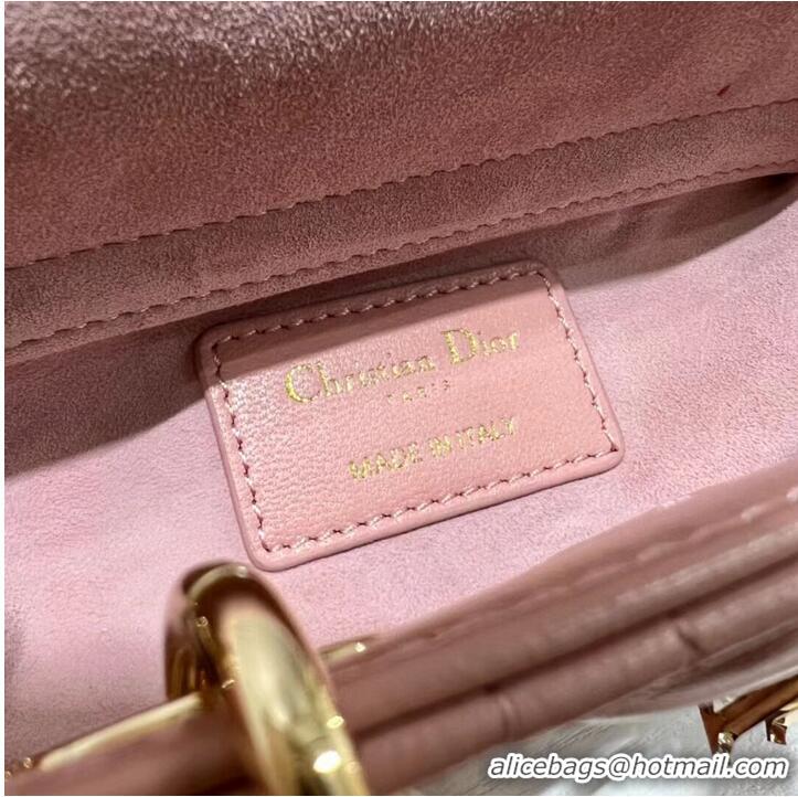 New Design MINI DIOR LADY D-JOY BAG Cannage Lambskin M0540ONG pink