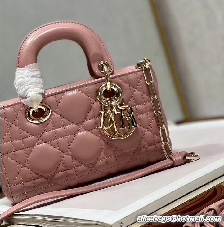 New Design MINI DIOR LADY D-JOY BAG Cannage Lambskin M0540ONG pink