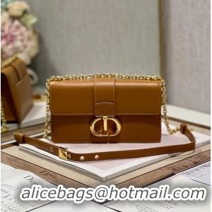 Good Product DIOR 30 MONTAIGNE EAST-WEST BAG WITH CHAIN Calfskin M9334 brown