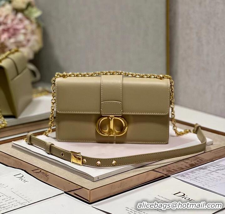 Famous Brand DIOR 30 MONTAIGNE EAST-WEST BAG WITH CHAIN Calfskin M9334 Hazelnut