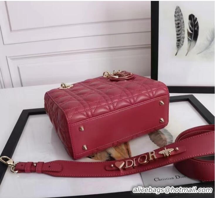 Top Grade LADY DIOR MY ABCDIOR BAG Cannage Lambskin M0539E Red