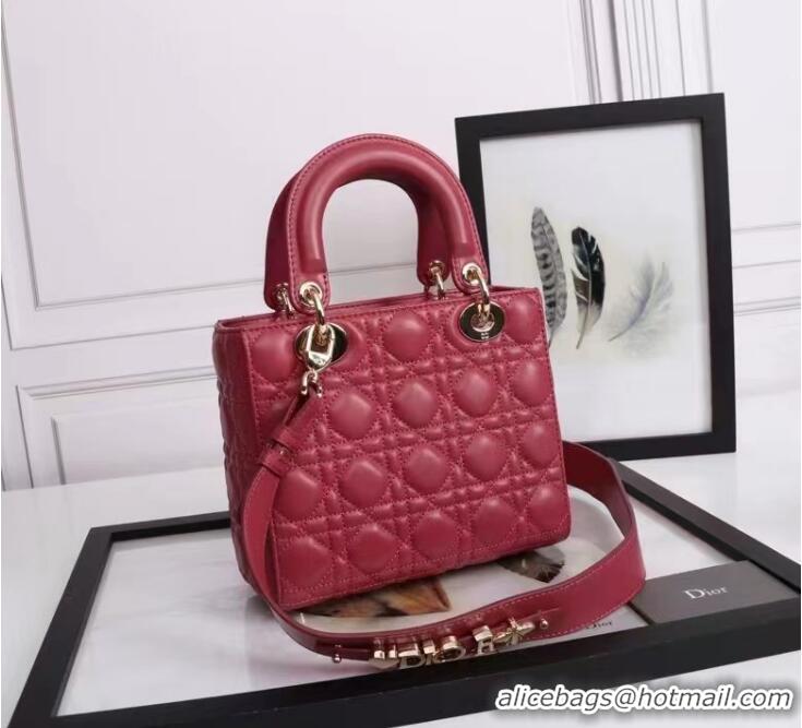 Top Grade LADY DIOR MY ABCDIOR BAG Cannage Lambskin M0539E Red