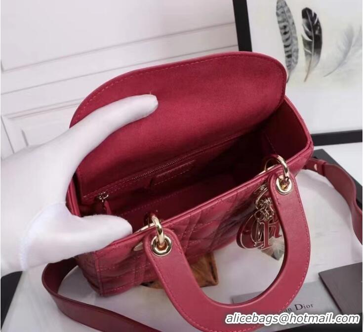 Top Grade LADY DIOR MY ABCDIOR BAG Cannage Lambskin M0539E Red