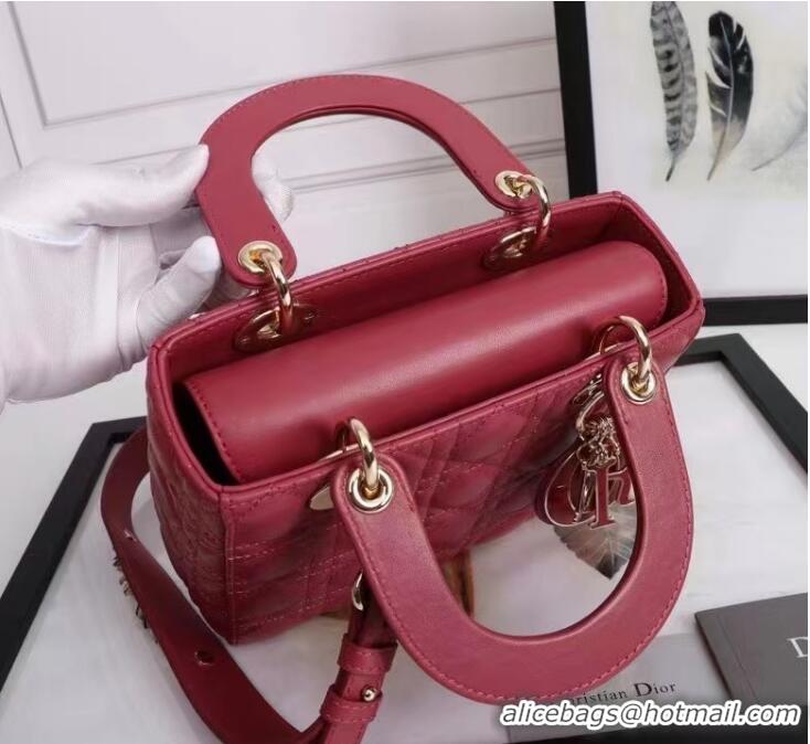 Top Grade LADY DIOR MY ABCDIOR BAG Cannage Lambskin M0539E Red