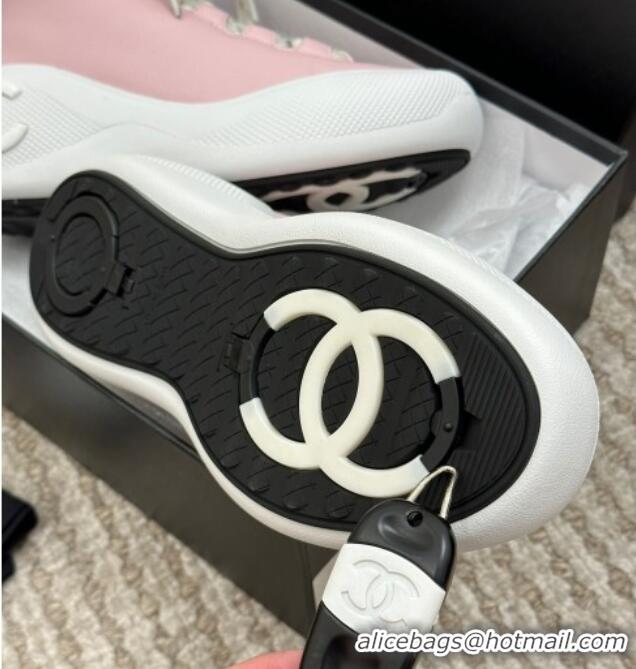 Top Quality Chanel Coco Neige Leather Snow Sneakers 5cm Pink 220179