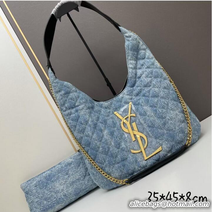 Super Quality SAINT LAURENT SHOPPING Denim bag Y203434 light blue