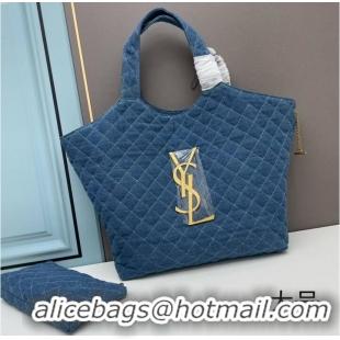 Reasonable Price SAINT LAURENT SHOPPING Denim bag Y205320 blue