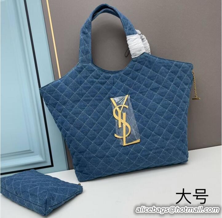 Reasonable Price SAINT LAURENT SHOPPING Denim bag Y205320 blue