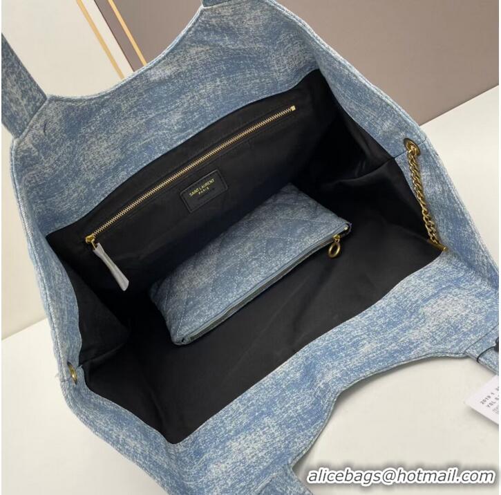 Top Quality SAINT LAURENT SHOPPING Denim bag Y205320 light blue