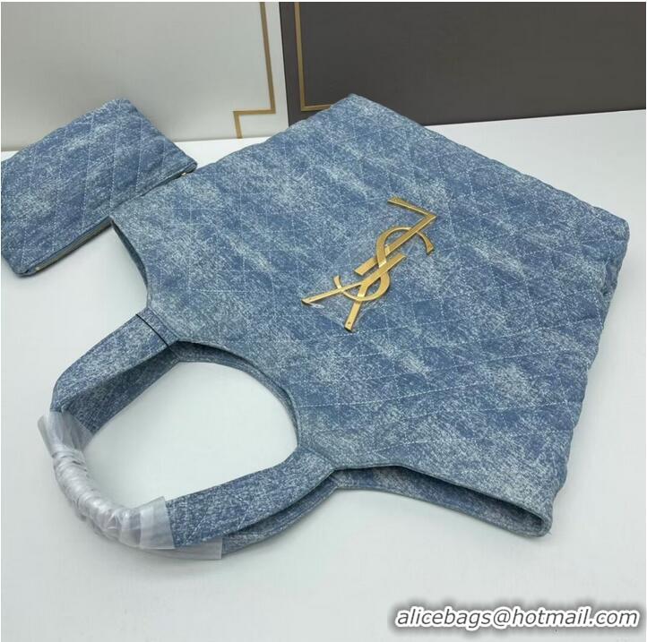 Top Quality SAINT LAURENT SHOPPING Denim bag Y205320 light blue